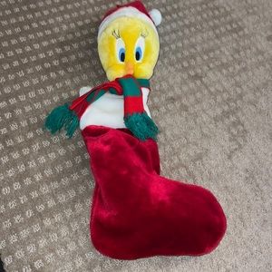 Vintage 1999 Warner Brothers Tweety Bird Christmas Stocking EUC